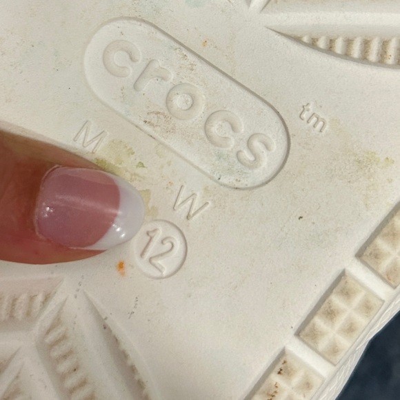 Crocs White double strap Slide Sandals Flip Flop Slip On shoes Mens 10 Womens 12 - Picture 7 of 8